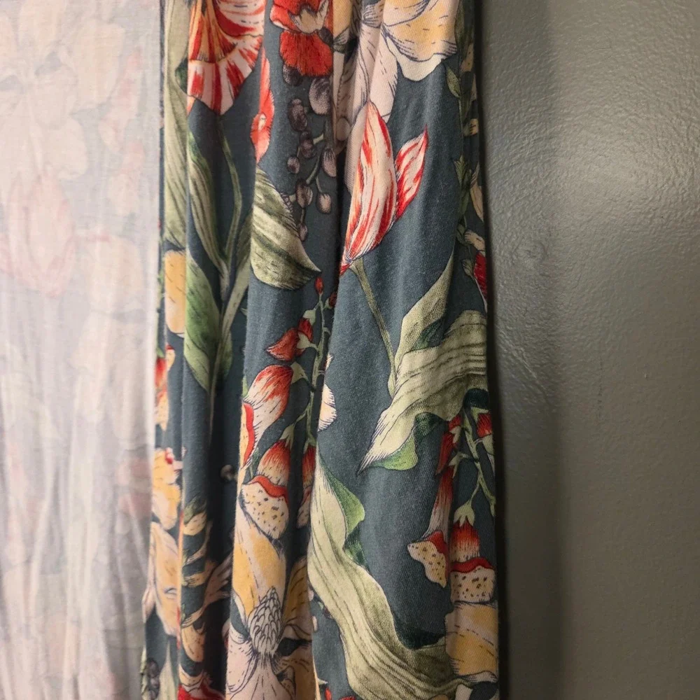 Milkmaid Goods Women's Floral Print Robe Size M Green Multi - Picture 4 of 11